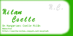 milan cselle business card